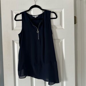 Navy asymmetrical blouse